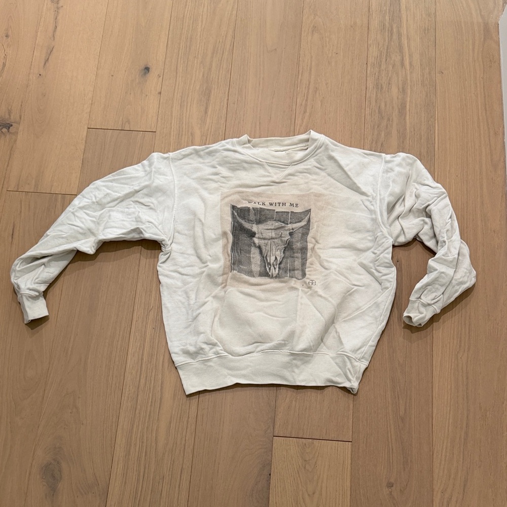 Anine Bing White Graphic Sweater